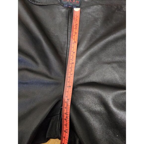 Ralph Lauren Genuine Leather Boot Cut Pants Vtg 90s Y2K RRL Fall Fashion Moto - Picture 13 of 16